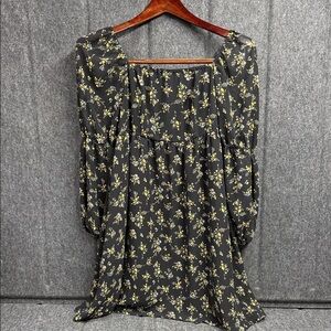 Exlura Chic Black Floral Midi Dress